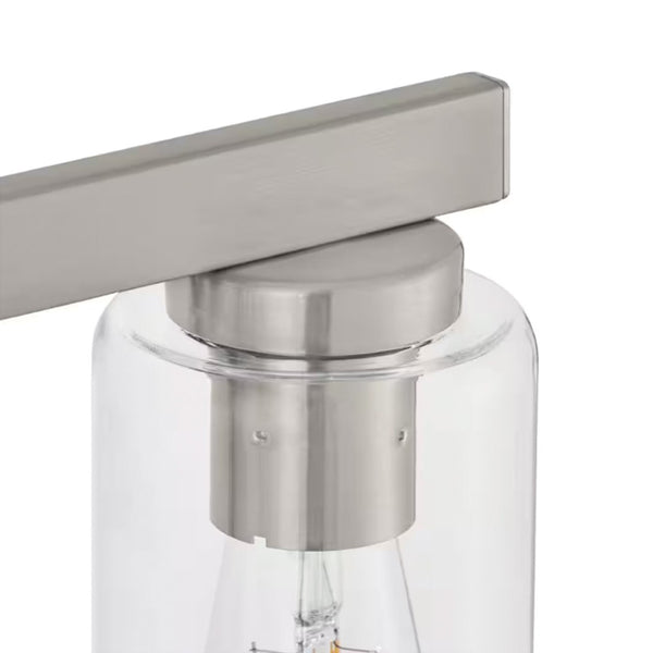 Atlas Melina 3-Light Vanity Light Fixture - Elegant Design with Rounded Glass Shades for Modern Spaces Brushed Nickel 22'' WL11369-NK