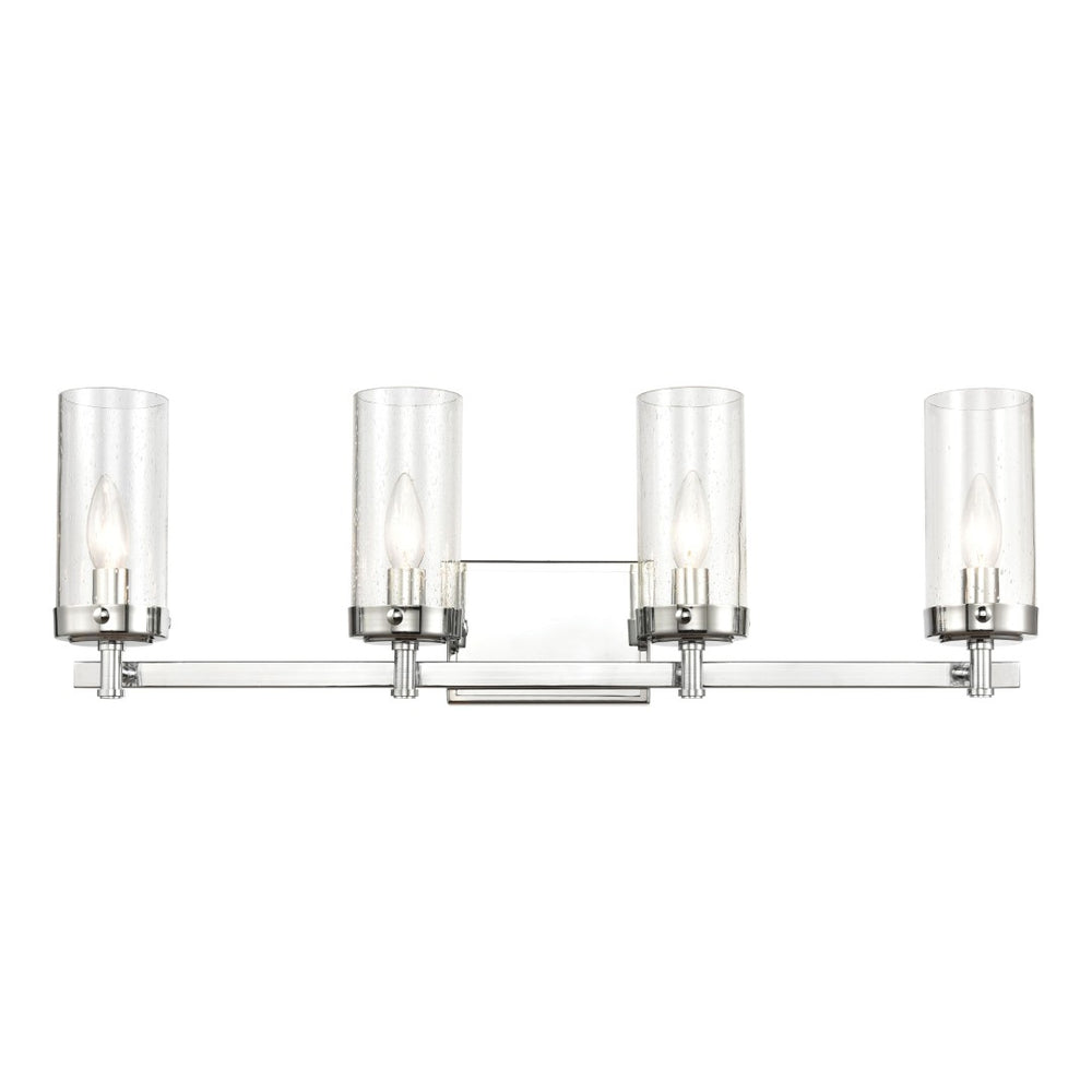 Atlas Melinda Modern 2-Light Vanity Light Fixture with Seeded Glass Shades for Elegant Illumination Polished Chrome 29'' WL11372-CH