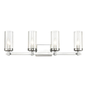 Atlas Melinda Modern 2-Light Vanity Light Fixture with Seeded Glass Shades for Elegant Illumination Polished Chrome 29'' WL11372-CH