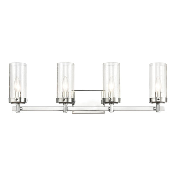 Atlas Melinda Modern 2-Light Vanity Light Fixture with Seeded Glass Shades for Elegant Illumination Polished Chrome 29'' WL11372-CH
