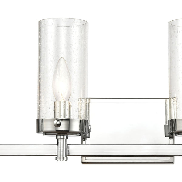 Atlas Melinda Modern 2-Light Vanity Light Fixture with Seeded Glass Shades for Elegant Illumination Polished Chrome 29'' WL11372-CH