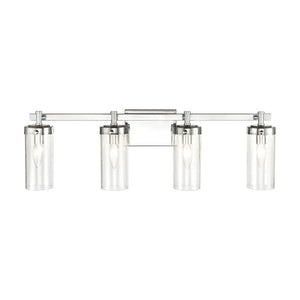 Atlas Melinda Modern 2-Light Vanity Light Fixture with Seeded Glass Shades for Elegant Illumination Polished Chrome 29'' WL11372-CH