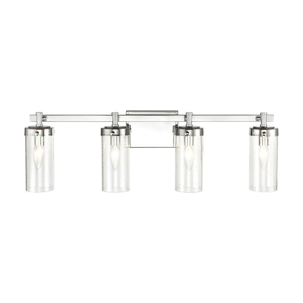 Atlas Melinda Modern 2-Light Vanity Light Fixture with Seeded Glass Shades for Elegant Illumination Polished Chrome 29'' WL11372-CH