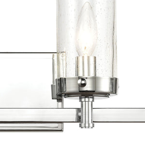 Atlas Melinda Modern 2-Light Vanity Light Fixture with Seeded Glass Shades for Elegant Illumination Polished Chrome 29'' WL11372-CH
