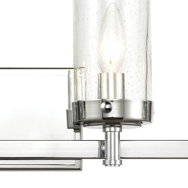 Atlas Melinda Modern 2-Light Vanity Light Fixture with Seeded Glass Shades for Elegant Illumination Polished Chrome 29'' WL11372-CH