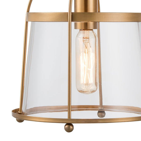Atlas Merrick 1-Light Wall Sconce - Elegant Clear Glass Shade & Arching Metalwork for Timeless Style Satin Brass 7'' WL11373-BS