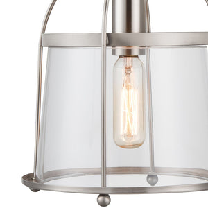 Atlas Merrick 1-Light Wall Sconce - Elegant Clear Glass Shade & Arching Metalwork for Timeless Style Satin Nickel 7'' WL11373-NK