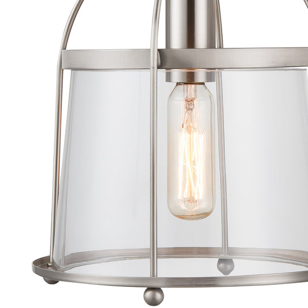 Atlas Merrick 1-Light Wall Sconce - Elegant Clear Glass Shade & Arching Metalwork for Timeless Style Satin Nickel 7'' WL11373-NK