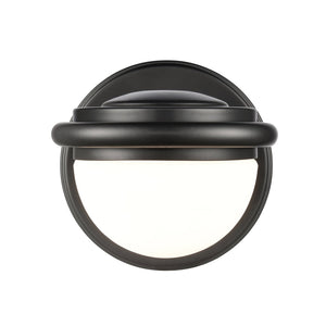 Atlas Nelly Art Deco 2-Light Vanity Fixture – Elegant Black Metal with Opal Glass Shades for Modern Spaces Matte Black 5'' WL11379-BK