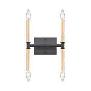 Atlas Notre Dame 4-Light Wall Sconce - Elegant Two-Tone Metal Design for Modern Ambiance in Any Space Oil Rubbed Bronze and Gold 10'' WL11380-BZ