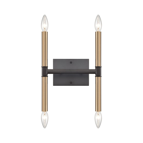 Atlas Notre Dame 4-Light Wall Sconce - Elegant Two-Tone Metal Design for Modern Ambiance in Any Space Oil Rubbed Bronze and Gold 10'' WL11380-BZ