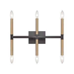 Atlas Notre Dame 4-Light Wall Sconce - Elegant Two-Tone Metal Design for Modern Ambiance in Any Space Oil Rubbed Bronze and Gold 19'' WL11381-BZ