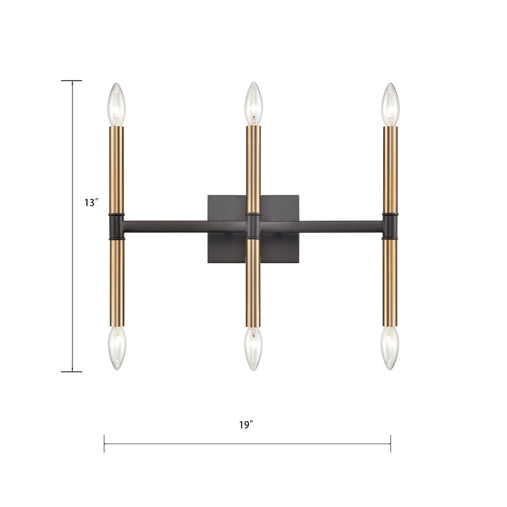 Atlas Notre Dame 4-Light Wall Sconce - Elegant Two-Tone Metal Design for Modern Ambiance in Any Space Oil Rubbed Bronze and Gold 19'' WL11381-BZ