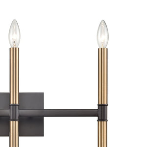 Atlas Notre Dame 4-Light Wall Sconce - Elegant Two-Tone Metal Design for Modern Ambiance in Any Space Oil Rubbed Bronze and Gold 19'' WL11381-BZ