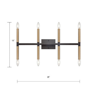 Atlas Notre Dame 4-Light Wall Sconce - Elegant Two-Tone Metal Design for Modern Ambiance in Any Space Oil Rubbed Bronze and Gold 28'' WL11382-BZ