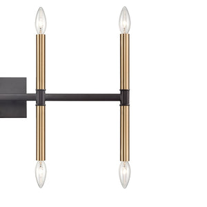 Atlas Notre Dame 4-Light Wall Sconce - Elegant Two-Tone Metal Design for Modern Ambiance in Any Space Oil Rubbed Bronze and Gold 28'' WL11382-BZ