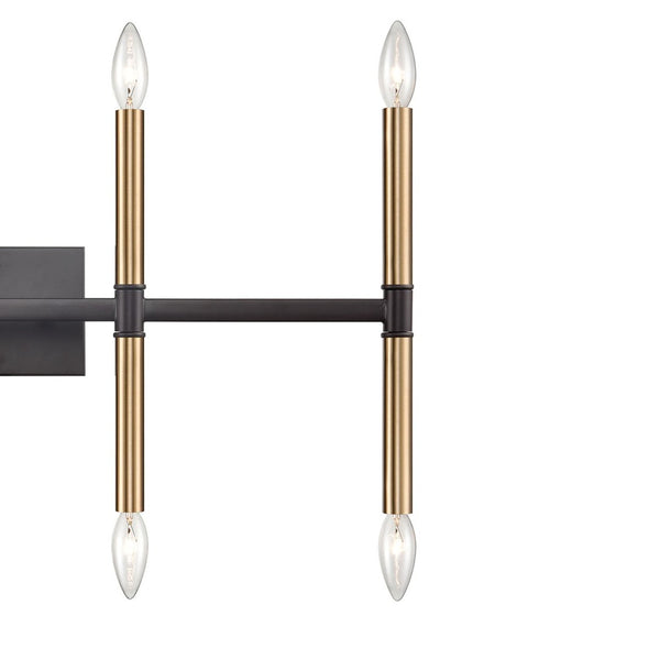 Atlas Notre Dame 4-Light Wall Sconce - Elegant Two-Tone Metal Design for Modern Ambiance in Any Space Oil Rubbed Bronze and Gold 28'' WL11382-BZ