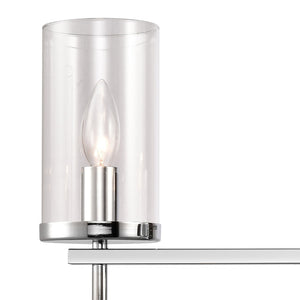 Atlas Oakland 2-Light Vanity Fixture with Modern Torch-Style Design and Cylindrical Glass Shades for Elegance Chrome 32.5'' WL11385-CH