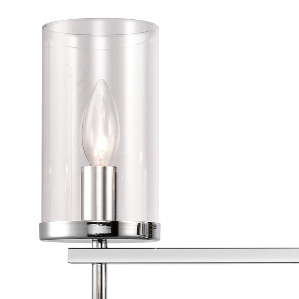 Atlas Oakland 2-Light Vanity Fixture with Modern Torch-Style Design and Cylindrical Glass Shades for Elegance Chrome 32.5'' WL11385-CH