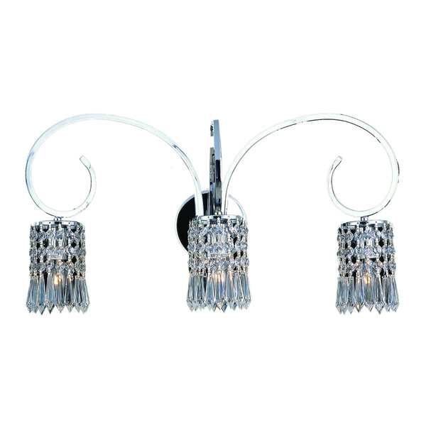 Atlas Optix Elegant 3-Light Vanity Fixture with Crystal Accents for Modern Bathroom Illumination and Style Polished Chrome 23'' WL11386-CH