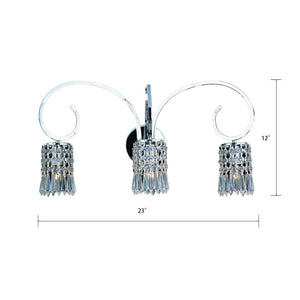 Atlas Optix Elegant 3-Light Vanity Fixture with Crystal Accents for Modern Bathroom Illumination and Style Polished Chrome 23'' WL11386-CH