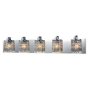 Atlas Optix Elegant 3-Light Vanity Fixture with Crystal Accents for Modern Bathroom Illumination and Style Polished Chrome 35'' WL11387-CH
