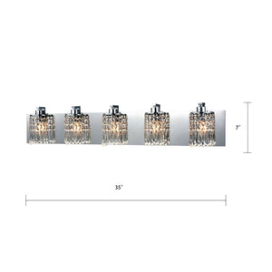 Atlas Optix Elegant 3-Light Vanity Fixture with Crystal Accents for Modern Bathroom Illumination and Style Polished Chrome 35'' WL11387-CH