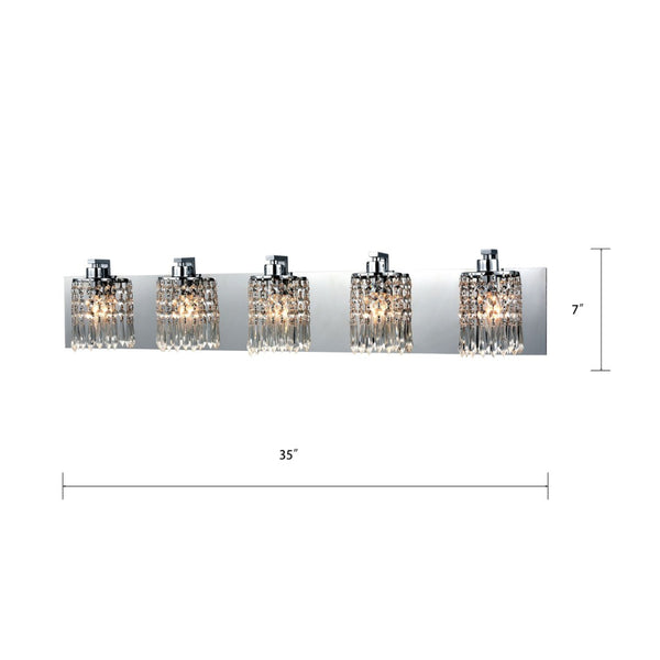 Atlas Optix Elegant 3-Light Vanity Fixture with Crystal Accents for Modern Bathroom Illumination and Style Polished Chrome 35'' WL11387-CH