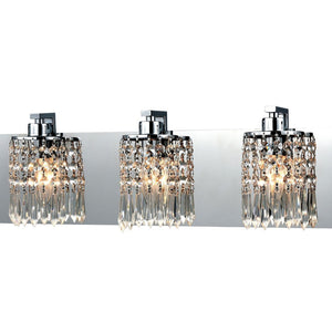Atlas Optix Elegant 3-Light Vanity Fixture with Crystal Accents for Modern Bathroom Illumination and Style Polished Chrome 35'' WL11387-CH