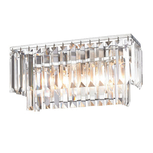 Atlas Palacial 2-Light Vanity Light Fixture - Elegant Crystal Accents for Luxurious Bathroom Illumination Polished Chrome 15'' WL11388-CH