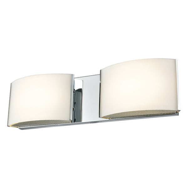 Atlas Pandora 16" Wide 2-Light Vanity Light - Modern Opal Glass Shades for Elegant Bathroom Illumination Chrome WL11389-CH
