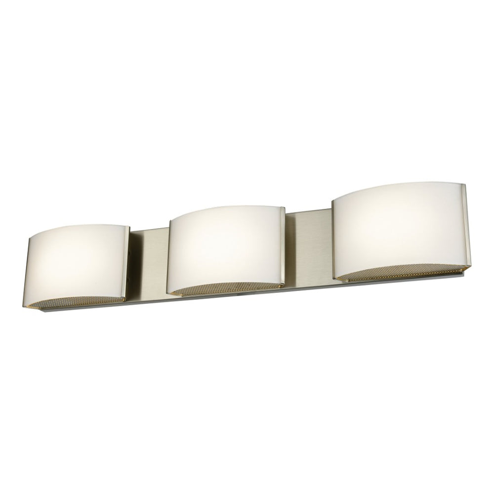 Atlas Pandora 16" Wide 2-Light Vanity Light - Modern Opal Glass Shades for Elegant Bathroom Illumination Satin Nickel WL11391-NK