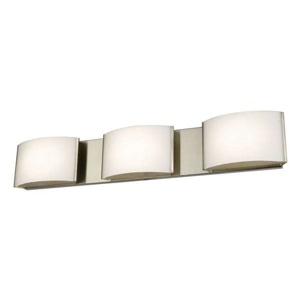Atlas Pandora 16" Wide 2-Light Vanity Light - Modern Opal Glass Shades for Elegant Bathroom Illumination Satin Nickel WL11391-NK