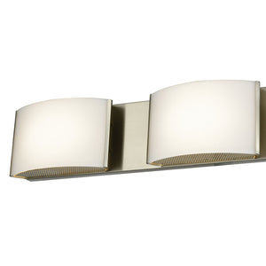 Atlas Pandora 16" Wide 2-Light Vanity Light - Modern Opal Glass Shades for Elegant Bathroom Illumination Satin Nickel WL11391-NK