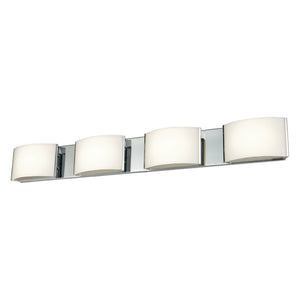 Atlas Pandora 34.5'' Wide 4-Light Vanity Light - Modern Chrome Design with Opal Glass Shades for Bathrooms WL11392-CH