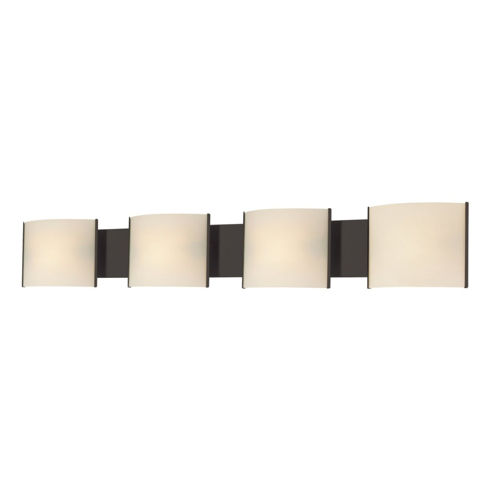 Atlas Pannelli 41" Wide 4-Light Vanity Light Fixture - Modern Oil Rubbed Bronze with Arching Glass Shades WL11393-BZ1