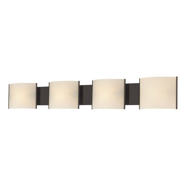 Atlas Pannelli 41" Wide 4-Light Vanity Light Fixture - Modern Oil Rubbed Bronze with Arching Glass Shades WL11393-BZ1