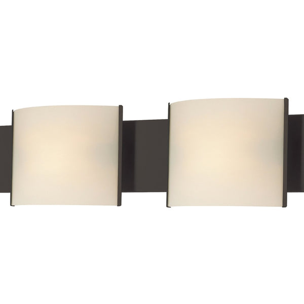 Atlas Pannelli 41" Wide 4-Light Vanity Light Fixture - Modern Oil Rubbed Bronze with Arching Glass Shades WL11393-BZ1