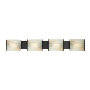 Atlas Pannelli 41" Wide 4-Light Vanity Fixture - Elegant Oil Rubbed Bronze with Arching Glass Shades WL11393-BZ2