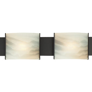 Atlas Pannelli 41" Wide 4-Light Vanity Fixture - Elegant Oil Rubbed Bronze with Arching Glass Shades WL11393-BZ2