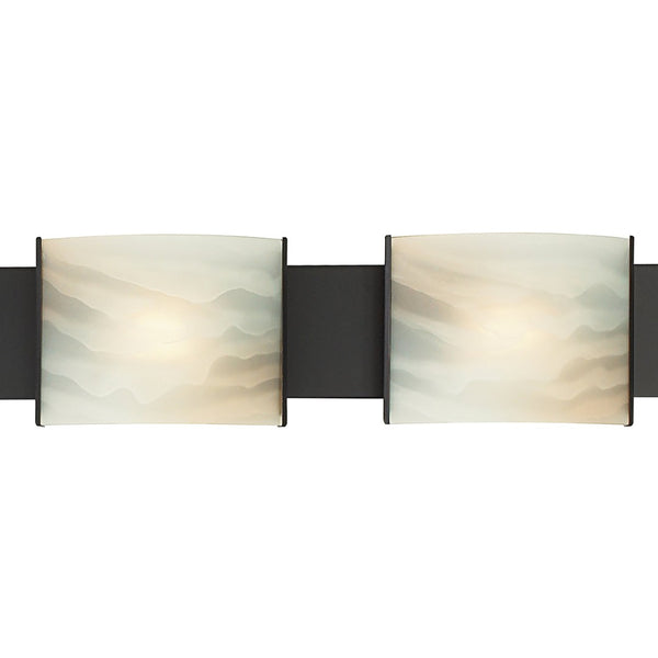 Atlas Pannelli 41" Wide 4-Light Vanity Fixture - Elegant Oil Rubbed Bronze with Arching Glass Shades WL11393-BZ2