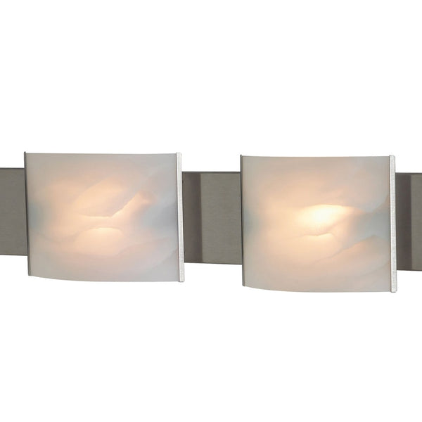 Atlas Pannelli 4-Light Vanity Fixture - Elegant Glass Shades in Durable Brushed Metal for Modern Spaces Stainless Steel 41'' WL11393-SV