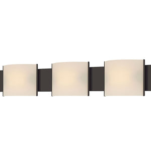 Atlas Pannelli 4-Light Vanity Fixture - Elegant Glass Shades in Durable Brushed Metal for Modern Spaces Oil Rubbed Bronze 52'' WL11394-BZ