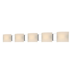 Atlas Pannelli 4-Light Vanity Fixture - Elegant Glass Shades in Durable Brushed Metal for Modern Spaces Chrome WL11394-CH