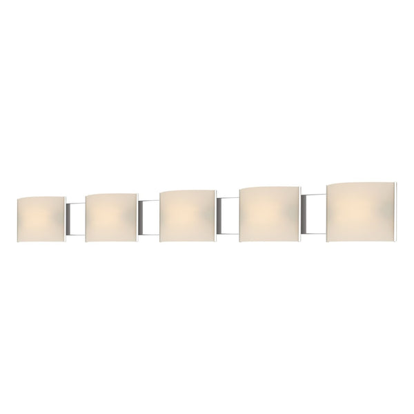 Atlas Pannelli 4-Light Vanity Fixture - Elegant Glass Shades in Durable Brushed Metal for Modern Spaces Chrome WL11394-CH