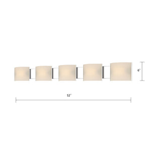 Atlas Pannelli 4-Light Vanity Fixture - Elegant Glass Shades in Durable Brushed Metal for Modern Spaces Chrome WL11394-CH