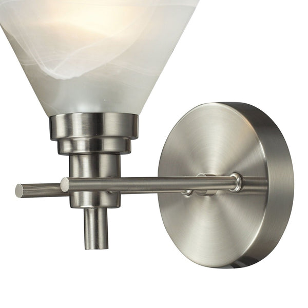 Atlas Pemberton 9'' High 1-Light Sconce - Modern Brushed Nickel with Tapered Marbleized Glass Shade WL11399-NK