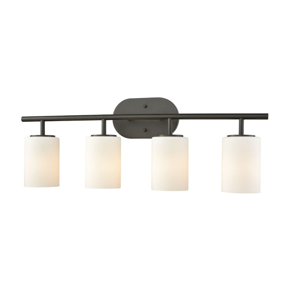 Atlas Pemlico 2-Light Vanity Fixture - Timeless Opal Glass Shades for Elegant Bathroom Illumination Oil Rubbed Bronze 28'' WL11402-BZ