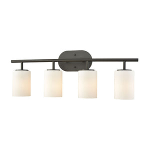 Atlas Pemlico 2-Light Vanity Fixture - Timeless Opal Glass Shades for Elegant Bathroom Illumination Oil Rubbed Bronze 28'' WL11402-BZ