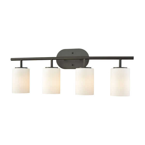 Atlas Pemlico 2-Light Vanity Fixture - Timeless Opal Glass Shades for Elegant Bathroom Illumination Oil Rubbed Bronze 28'' WL11402-BZ